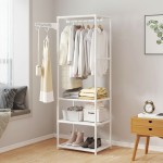 Perchero Organizador Con Estantes Y Barra Para Ropa - Imagen 3