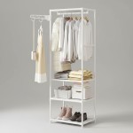 Perchero Organizador Con Estantes Y Barra Para Ropa - Imagen 6