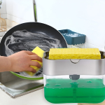 Soporte + Esponja Lava Platos Dispensador Detergente Jabón - Imagen 17