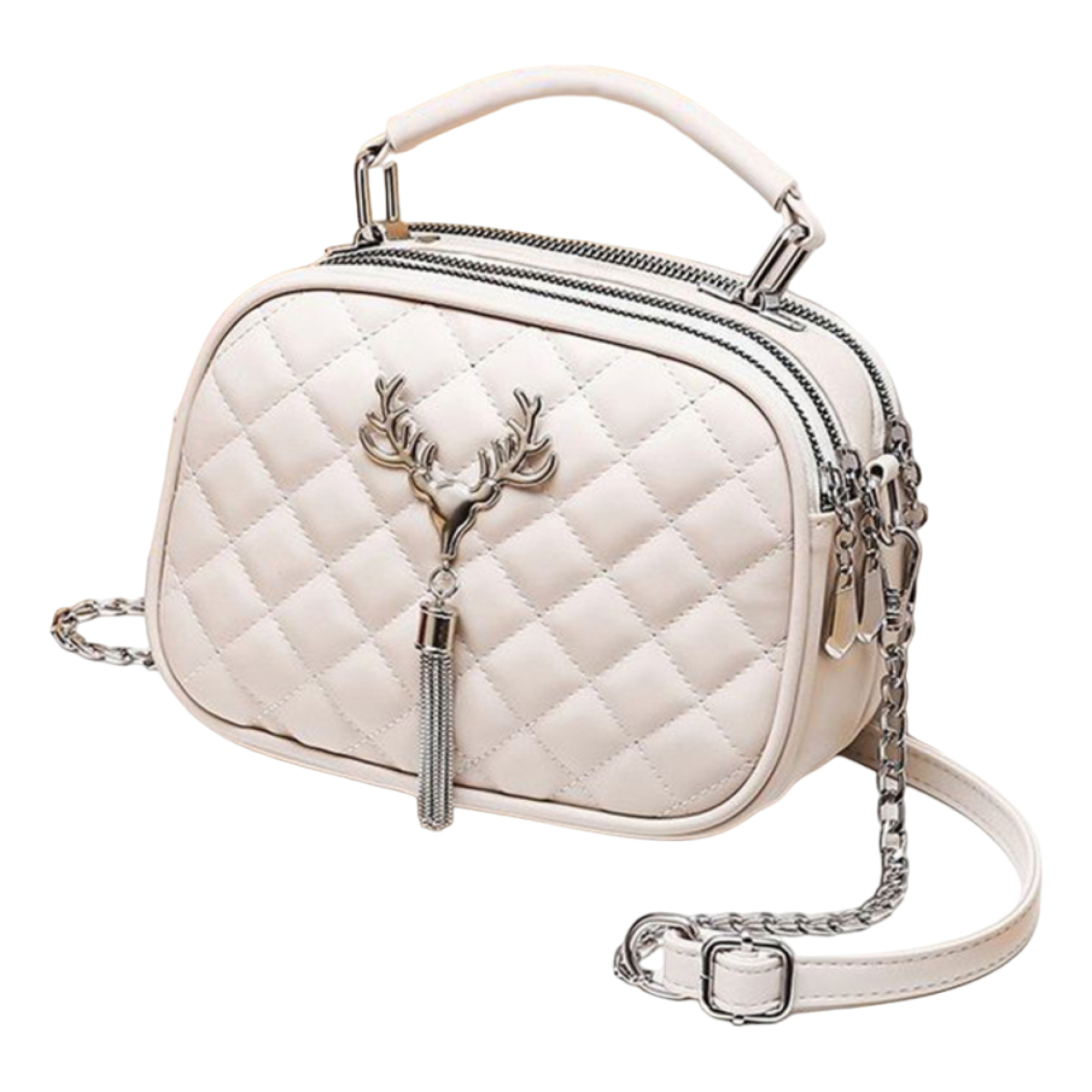 Bandolera Cartera Capitoneada Con Cadena V - Imagen 1