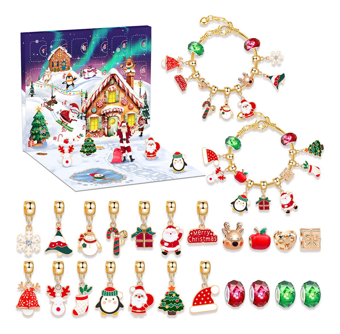 d_672218-mlu97988697250_112025-f.jpg Calendario Adviento Navidad Pulsera Con Dijes 24 Sorpresas - Imagen 1
