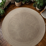 Alfombra Circular De Interior Living 100cm Decoración - Imagen 3