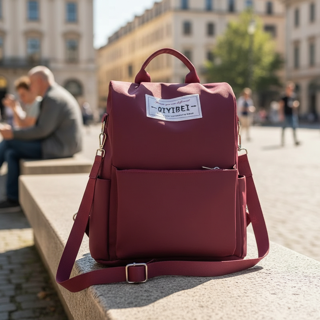 d_644062-mlu100074622963_122025-f.jpg Mochila Bolso Urbana Para Mujer Diseño Liso Antirrobo - Imagen 1