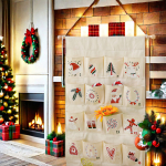 Calendario Adviento Navidad 24 Bolsillos Tela Colgante - Imagen 7