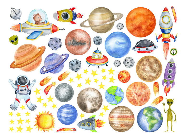 d_800588-mlu79503841504_102024-f.jpg Vinilo Adhesivo Decorativo Infantil Astronautas - Imagen 1