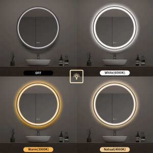 Espejo Baño Led Redondo 80cm Con Desempañador Segovia, foto 6