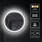 Espejo Baño Circular Led 60cm Antiempañante Segovia - Imagen 7