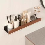 Estante De Almacenamiento Para Baño De Pared Con Madera - Imagen 3