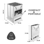 Mini Parrillero Estufa A Leña Camping Acero Inoxidable - Imagen 2