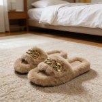 Pantufla Chatita Super Peluda Diseño Cadena - Varios Talles - Imagen 3
