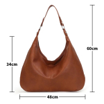 Bolso Cartera De Hombro Para Mujer Cuero Pu Gran Capacidad - Imagen 3