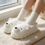 Pantufla Alta Unisex Con Interior De Corderito Diseño Osito - Imagen 2