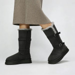 Bota Mujer Corderito Interno Caña Media Suela Alta - Imagen 5