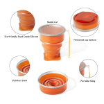 Vaso De Silicona Plegable Con Tapa Libre Bpa - Imagen 44