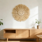 Decoración De Pared Boho Fibras Naturales Detalles En Madera - Imagen 5