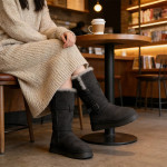 Bota Mujer Corderito Interno Caña Media Suela Alta - Imagen 8