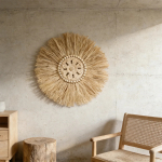 Decoración De Pared Boho Fibras Naturales Detalles En Madera - Imagen 6