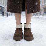 Botas Mujer Invierno Plataforma Corderito Cierre - Imagen 5