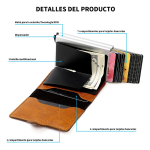 Porta Tarjetas De Metal Rfid Cuero Sintetico Doble - Imagen 11