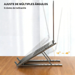 Soporte Ajustable Laptop Notebook Aluminio 165x240x150 Mm - Imagen 16