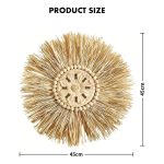 Decoración De Pared Boho Fibras Naturales Detalles En Madera - Imagen 2