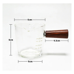 Jarra Medidora Cafe Alcohol Salsas Vidrio Y Madera 70ml - Imagen 2