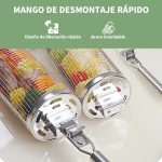 Tubo Canasta Para Asar Verduras + Cepillo Limpiador - Imagen 5