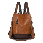 Cartera Mochila Anitrrobo Diseño De Piel Cocodrilo - Imagen 12