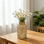 Florero Frasco Boll?n Decorativo De Vidrio Con Mimbre Grande - Imagen 3