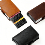 Porta Tarjetas De Metal Rfid Cuero Sintetico Doble - Imagen 24