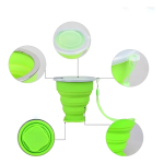 Vaso De Silicona Plegable Con Tapa Libre Bpa - Imagen 3