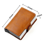 Porta Tarjetas De Metal Rfid Cuero Sintetico Doble - Imagen 10