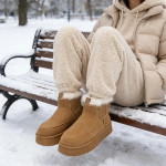 Pantubotas Mujer Plataforma Corderito Invierno - Imagen 9