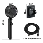 Ducha Telefono Baño Duchero Lluvero 5 Niveles De Fuerza Negro Mate - Imagen 5
