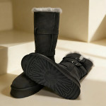 Bota Mujer Corderito Interno Caña Media Suela Alta - Imagen 3