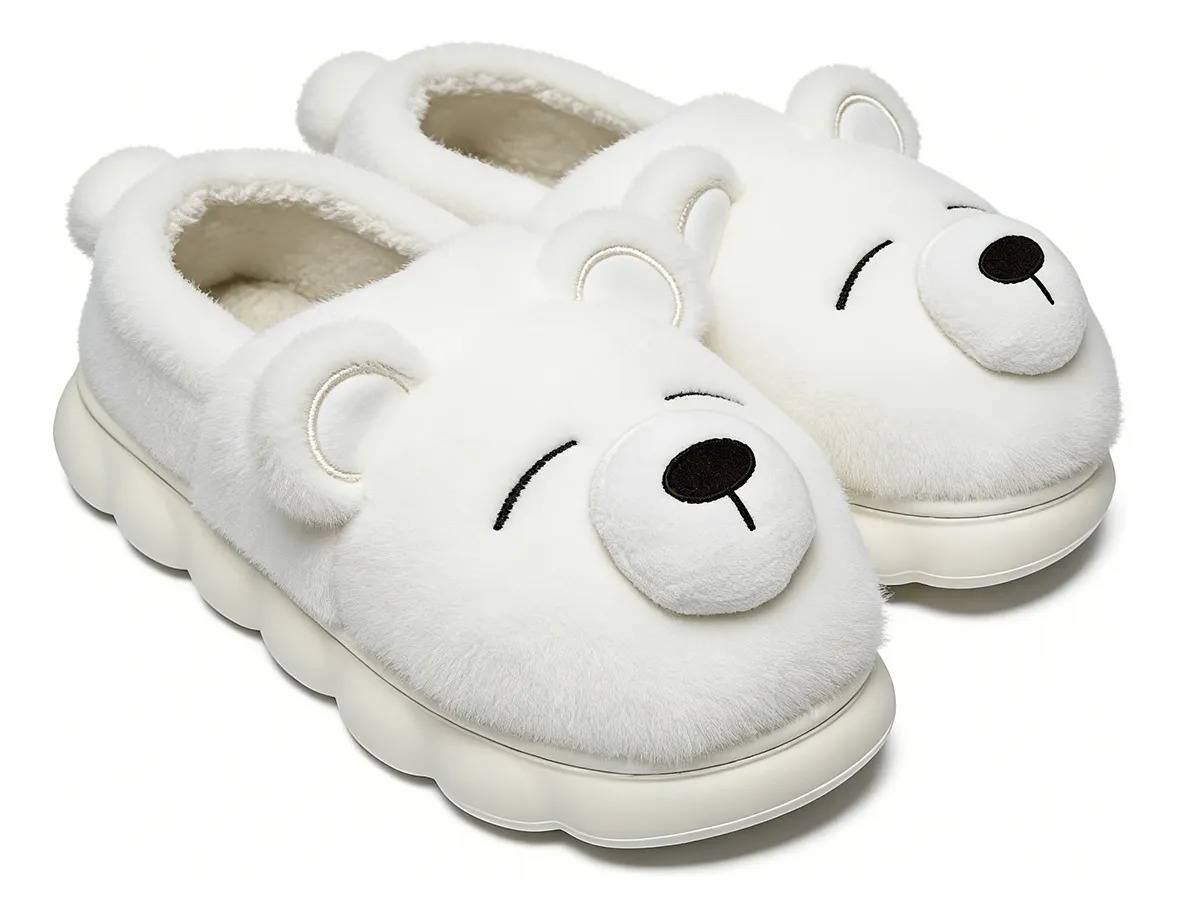 d_858480-mlu109629603157_032026-f.jpg Pantufla Alta Unisex Con Interior De Corderito Diseño Osito - Imagen 1