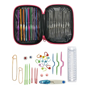 Set Crochet 22 Agujas Crochet Con Estuche Y Accesorios