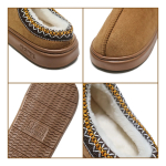 Pantufla Calzado Con Corderito Y Plataforma Estilo Sueco - Imagen 4