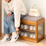 Banco De Almacenamiento De Zapatos Zapatera Con Puertas - Imagen 3