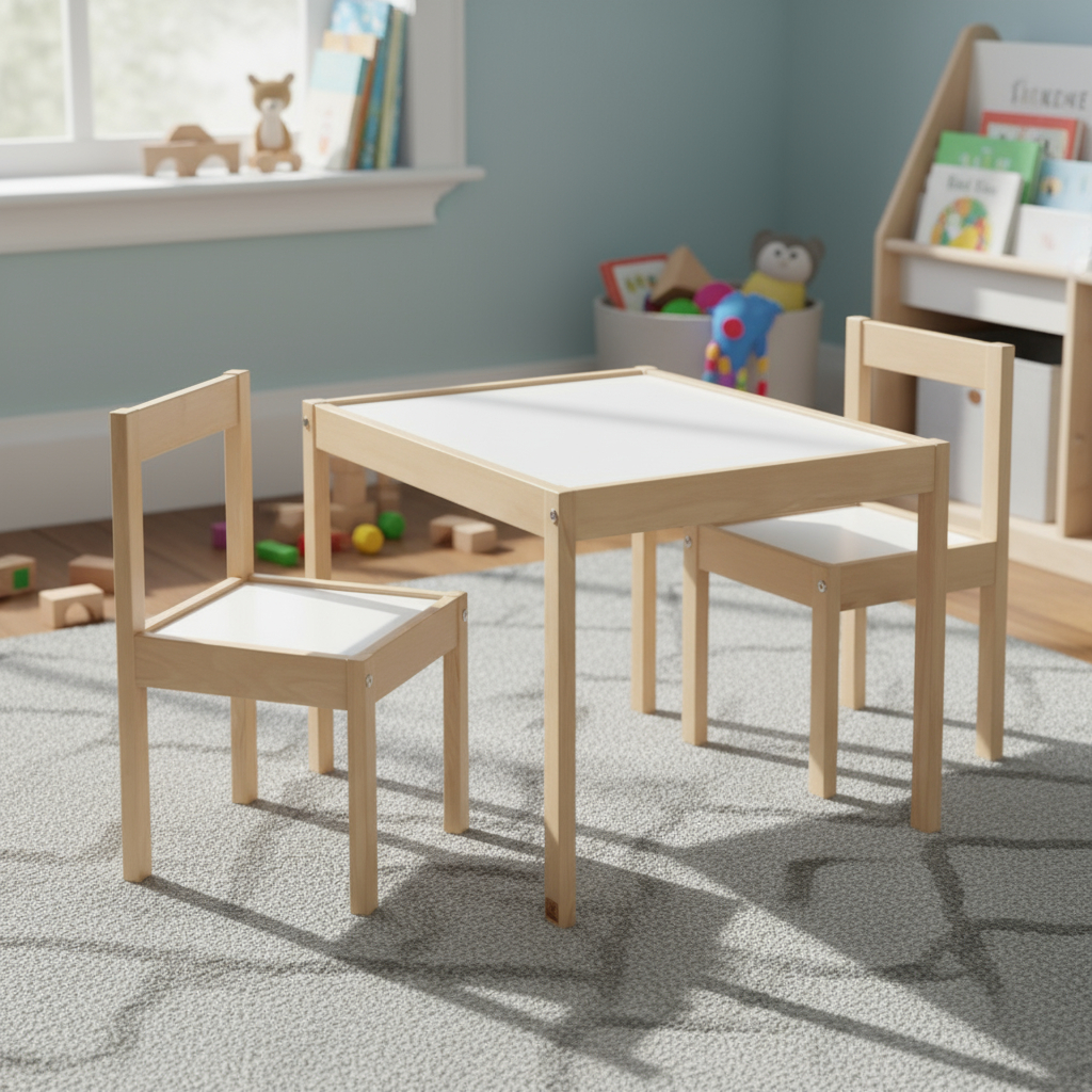 d_906241-mlu98126485173_112025-f.jpg Juego De Mesa Y Dos Sillas Para Niños De Madera Basicas - Imagen 1