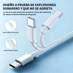 Cable Cargador Compatible iPhone Tipo Usb C 1 Metro - Imagen 5