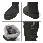 Bota Mujer Corderito Interno Caña Media Suela Alta - Imagen 2