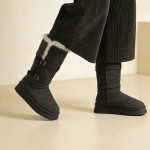 Bota Mujer Corderito Interno Caña Media Suela Alta - Imagen 10