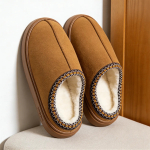 Pantufla Calzado Con Corderito Y Plataforma Estilo Sueco - Imagen 7