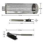 Tubo Canasta Para Asar Verduras + Cepillo Limpiador - Imagen 2