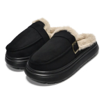 Pantuflas Mujer Tipo Mocasín Con Corderito Y Hebilla