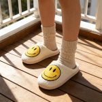 Pantuflas Mujer Peluche Carita Feliz Antideslizantes - Imagen 9