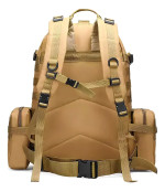 Mochila Tactica Militar Gran Capacidad Desmontable 55 Litros Diseño De La Tela Negro - Imagen 3