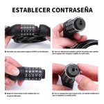 Tranca Candado 5 Combinaciones Antirrobo Bicicletas Motos - Imagen 27