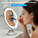 Espejo Luz Led Ventosa Aumento X10 Rotacion 360° - Imagen 7